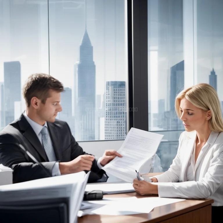 オフィスで法務相談を行う専門家